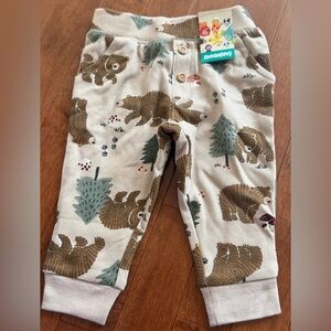 Garanimals Tan Baby Joggers with Brown Bears & Green Trees